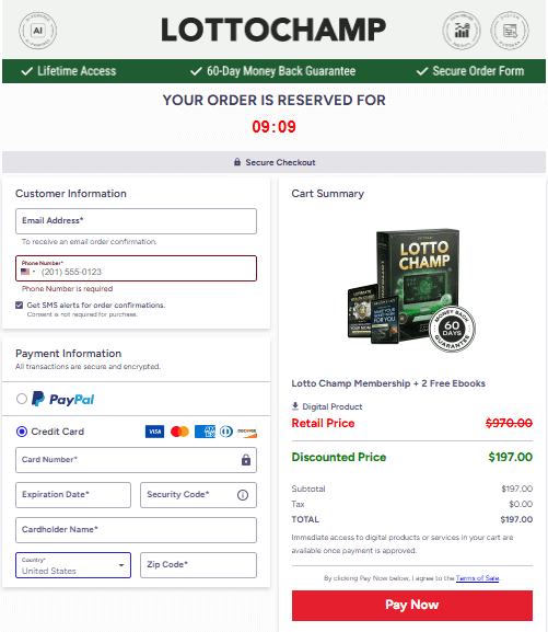 LottoChamp - Secure Order Form
